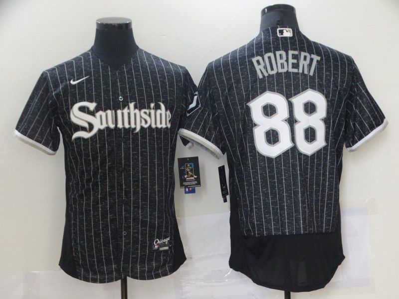 Men Chicago White Sox #88 Robert City Edition Black Elite Nike 2021 MLB Jersey